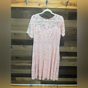 Amazon Pink Lace Tea Length Dress (Women’s, 2X)